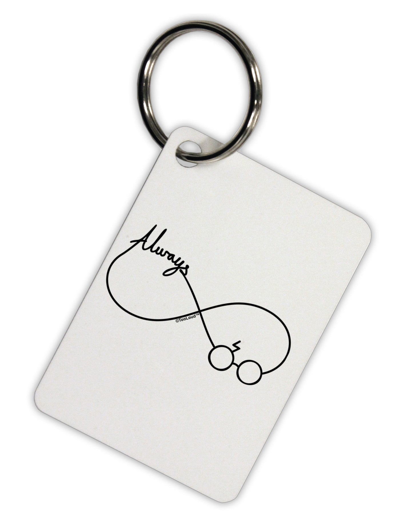 Always Infinity Symbol Aluminum Keyring Tag-Keyring-TooLoud-White-Davson Sales