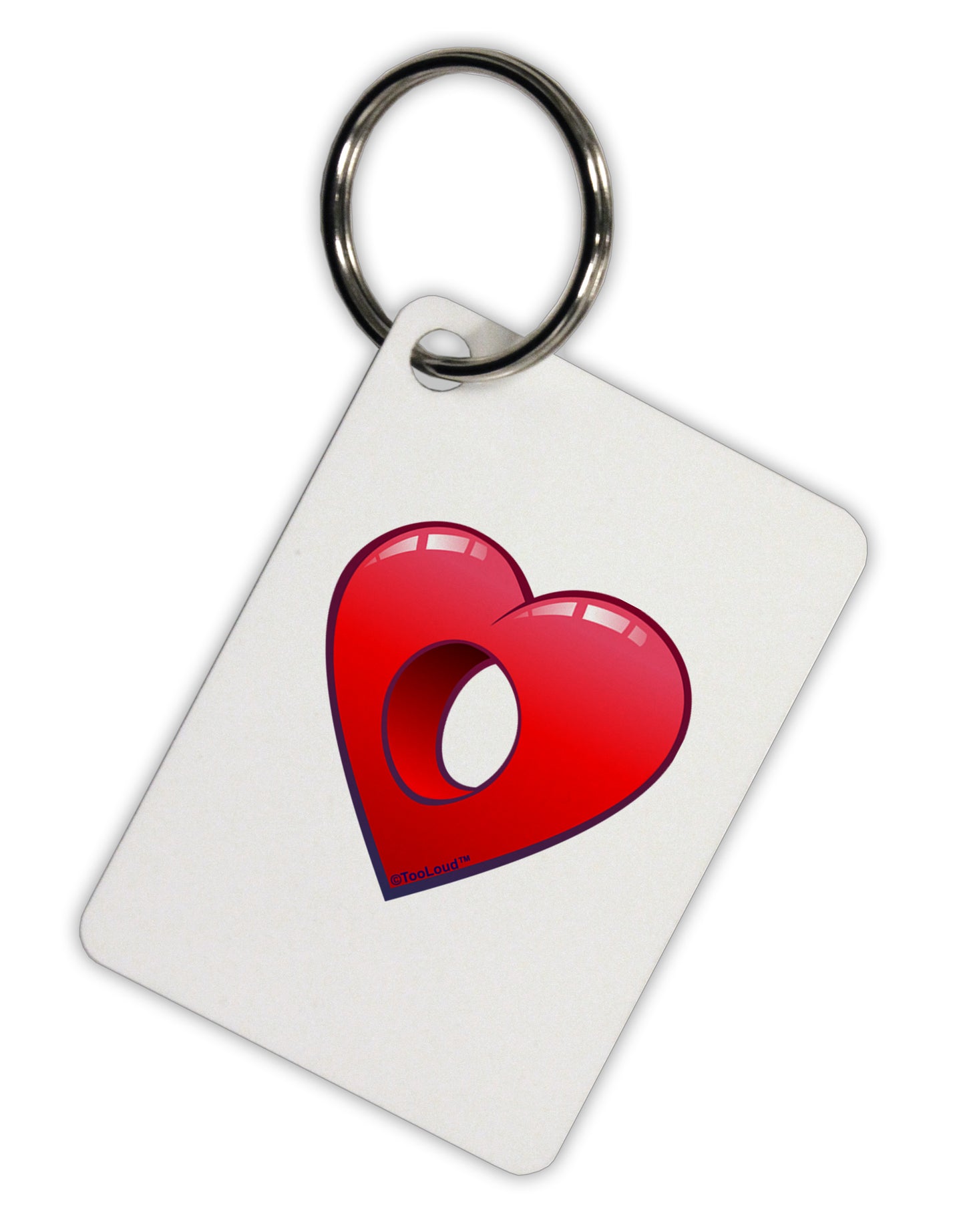 Hole Heartedly Broken Heart Aluminum Keyring Tag by TooLoud-TooLoud-White-Davson Sales