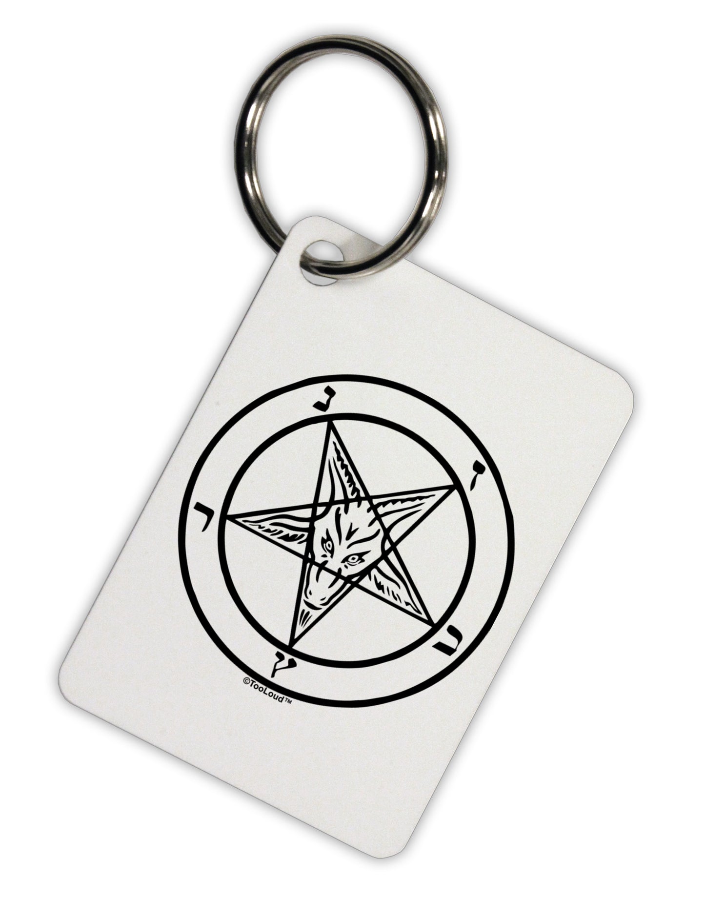 Sigil of Baphomet Aluminum Keyring Tag by TooLoud-TooLoud-White-Davson Sales
