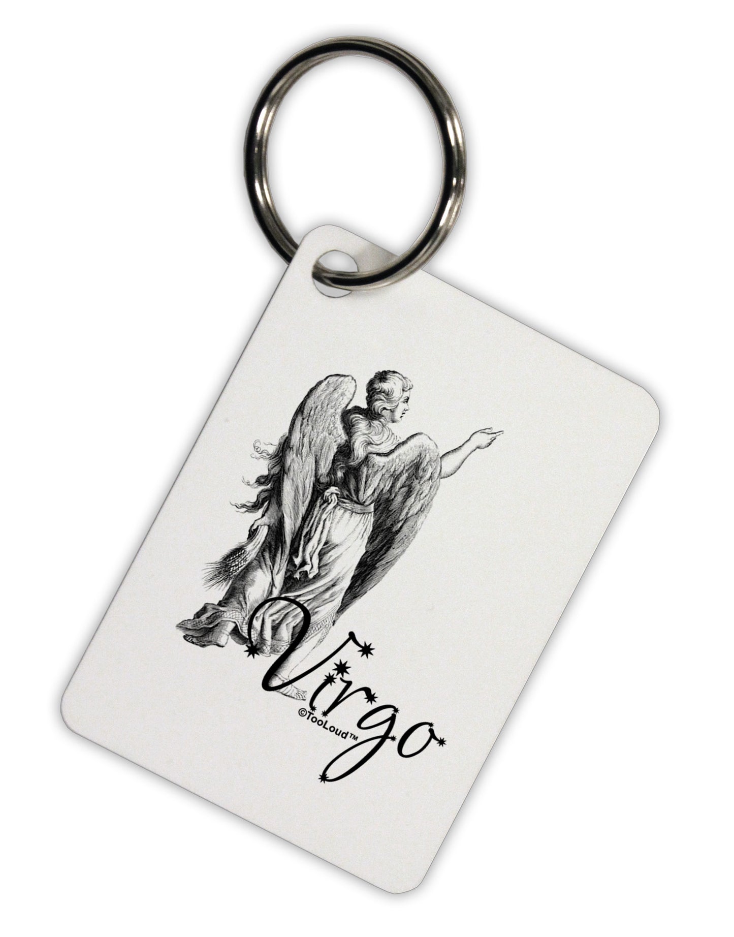 Virgo Illustration Aluminum Keyring Tag-Keyring-TooLoud-White-Davson Sales