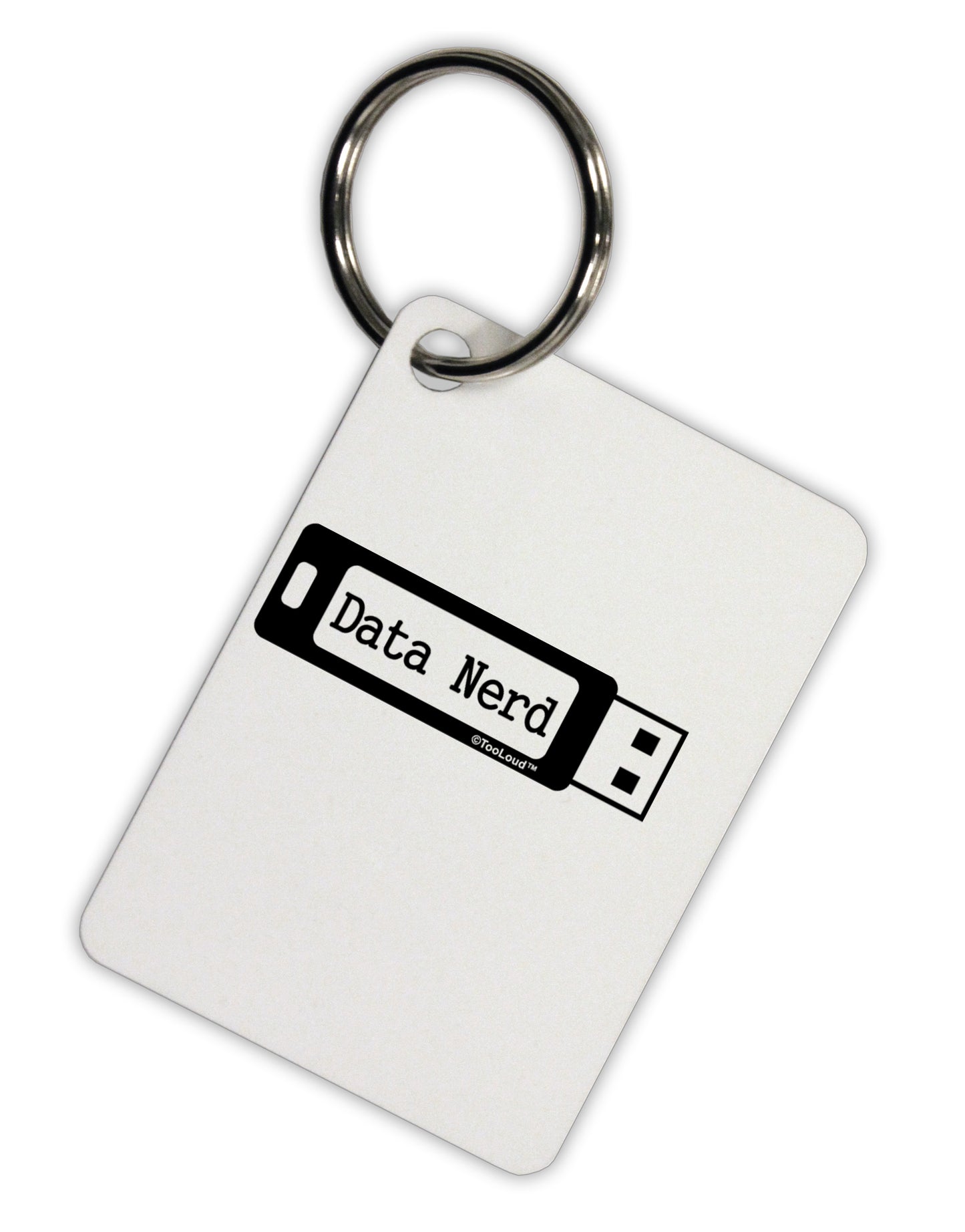 Data Nerd USB Aluminum Keyring Tag by TooLoud-Keyring-TooLoud-White-Davson Sales