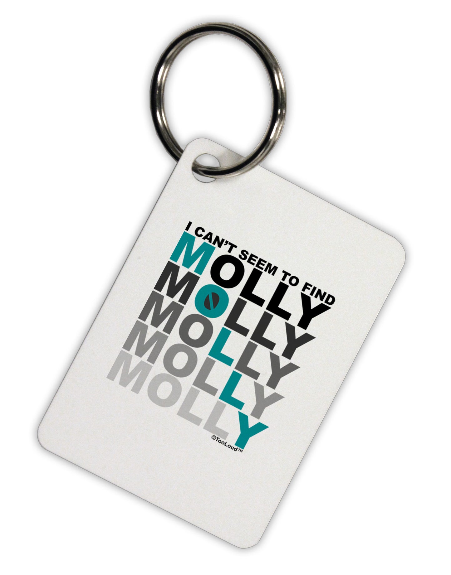 Find Molly Blue Aluminum Keyring Tag-Keyring-TooLoud-White-Davson Sales