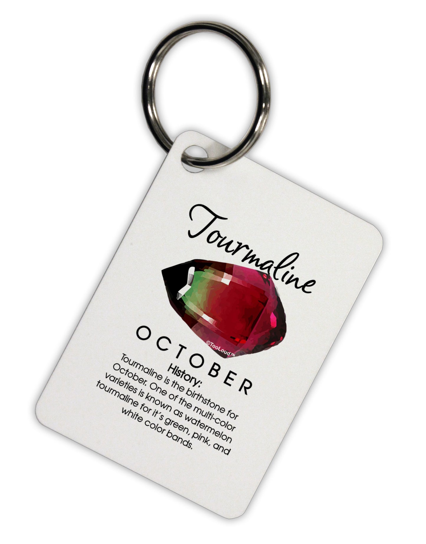 Birthstone Tourmaline Aluminum Keyring Tag by TooLoud-Keyring-TooLoud-Davson Sales