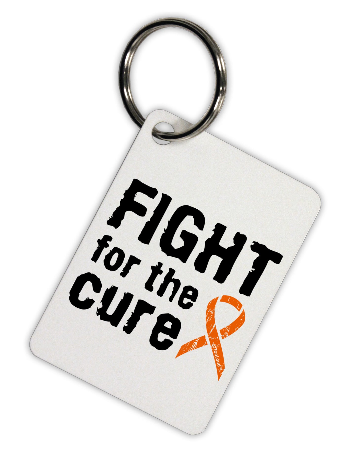 Fight for the Cure - Orange Ribbon Leukemia Aluminum Keyring Tag-Keyring-TooLoud-White-Davson Sales