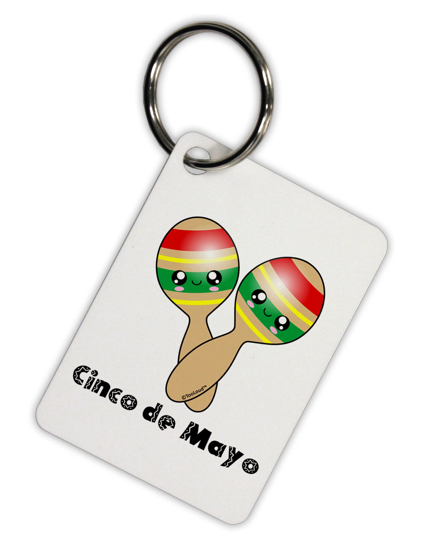 Cute Maracas Design - Cinco de Mayo Aluminum Keyring Tag by TooLoud-Keyring-TooLoud-White-Davson Sales
