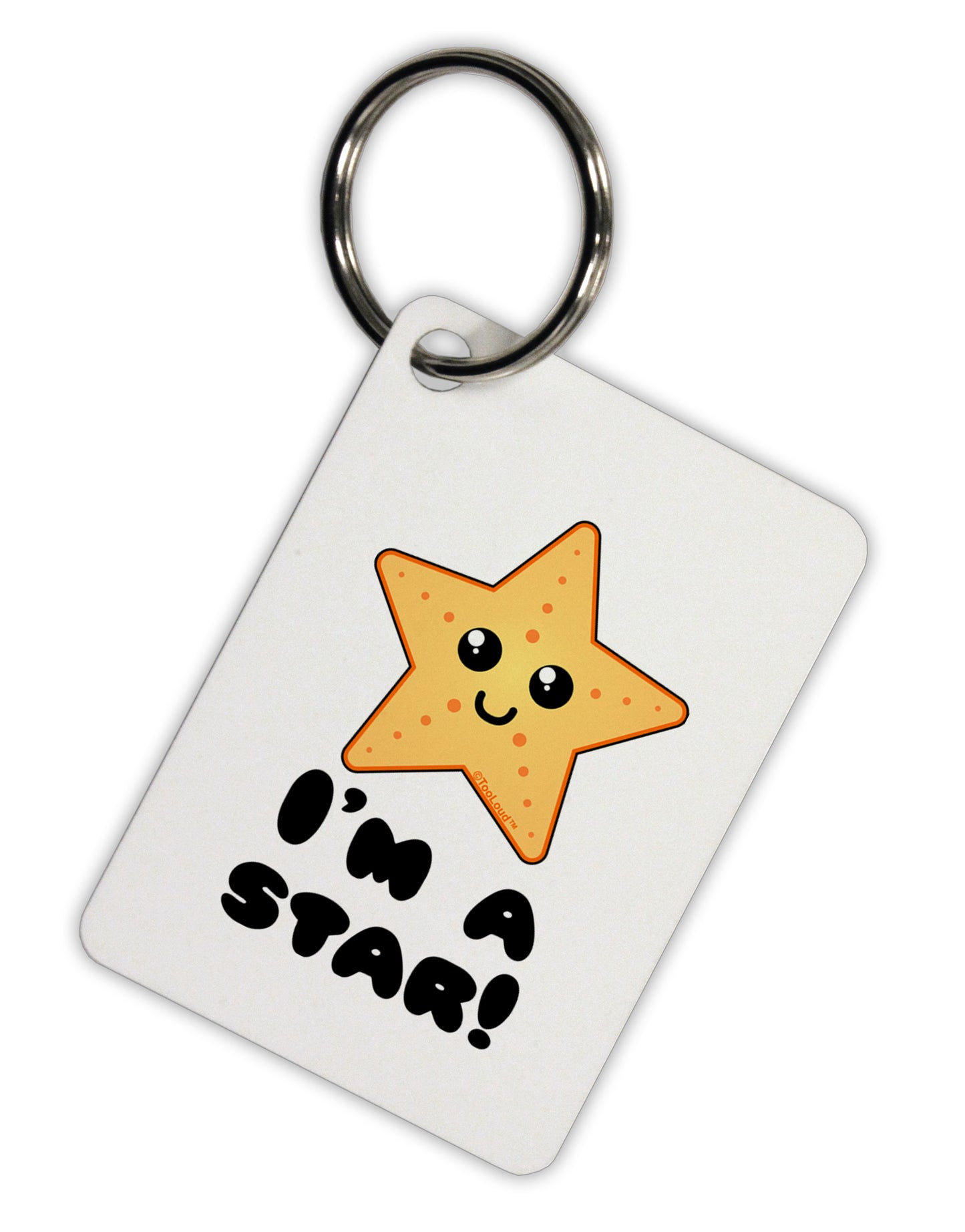 Cute Starfish - I am a Star Aluminum Keyring Tag by TooLoud-Keyring-TooLoud-White-Davson Sales
