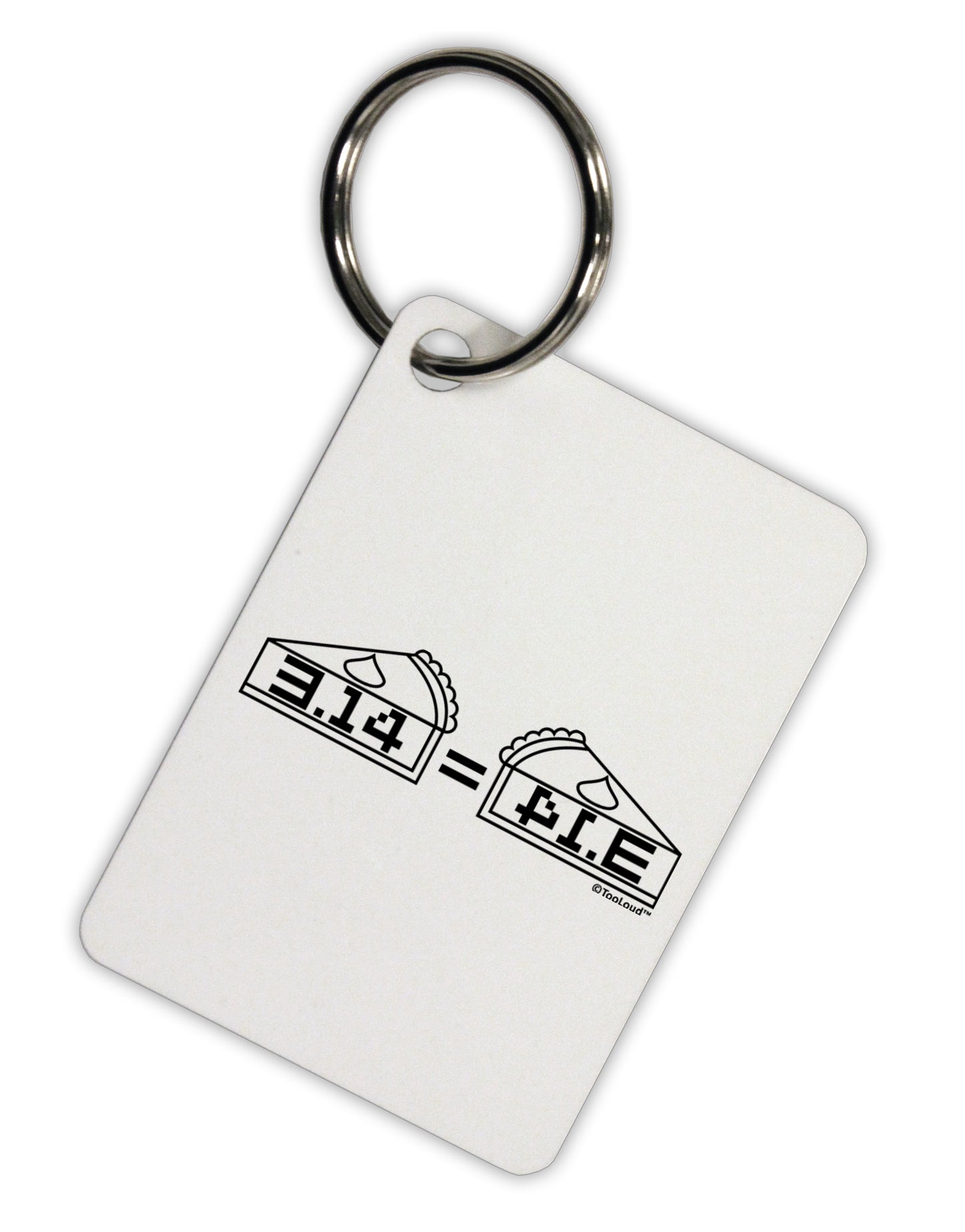 Pi Day Design - 314 Equals Pie Mirrored Pies Aluminum Keyring Tag by TooLoud-Keyring-TooLoud-White-Davson Sales