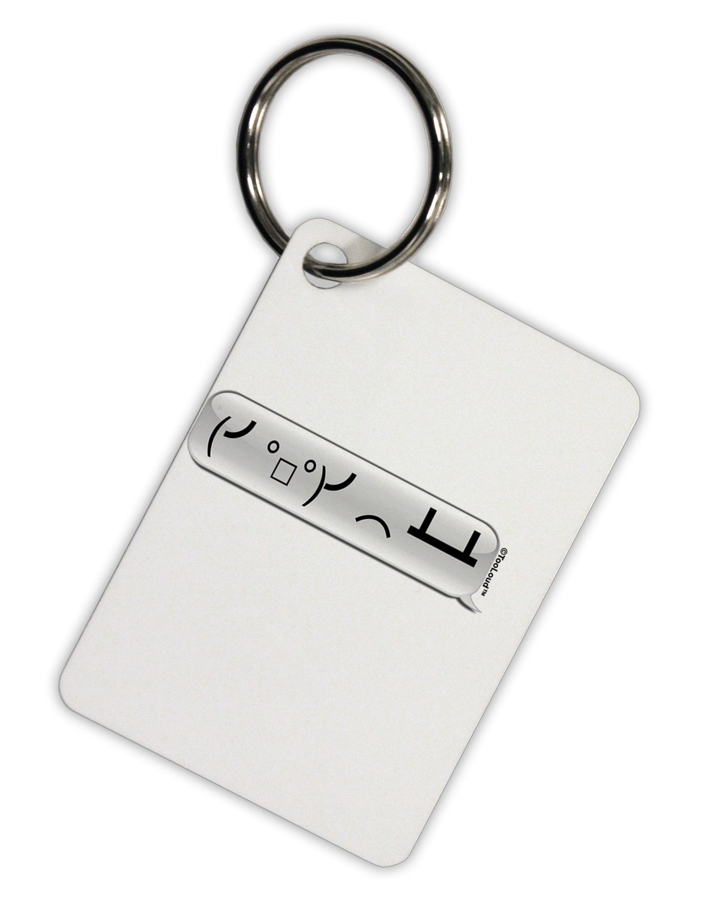 Table Flip Text Bubble Aluminum Keyring Tag-Keyring-TooLoud-White-Davson Sales