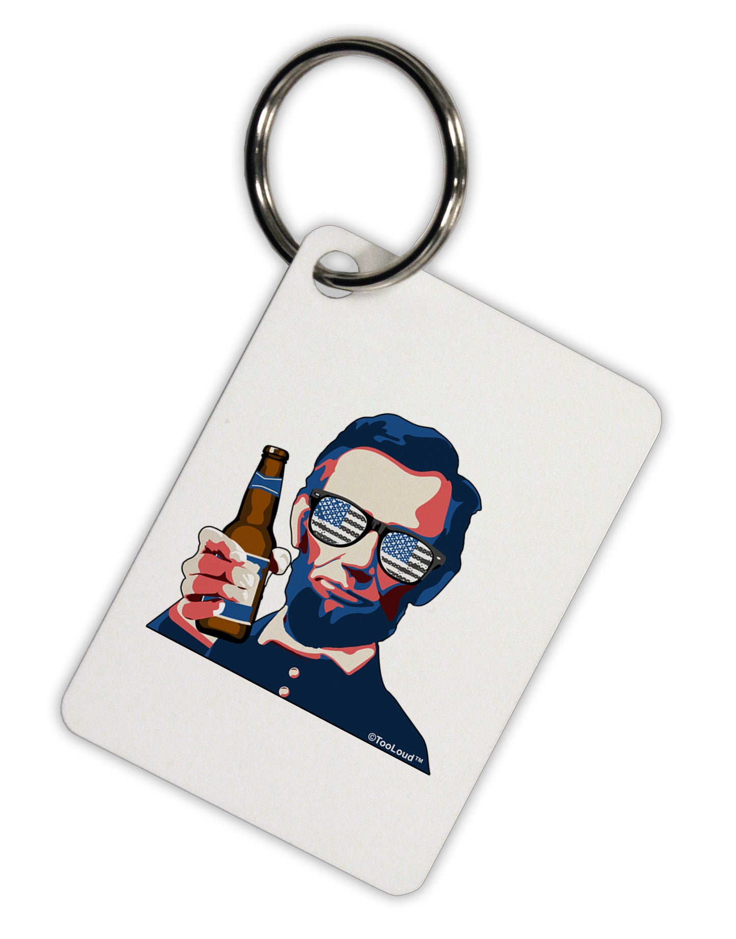 Abraham Drinkoln Aluminum Keyring Tag-Keyring-TooLoud-White-Davson Sales