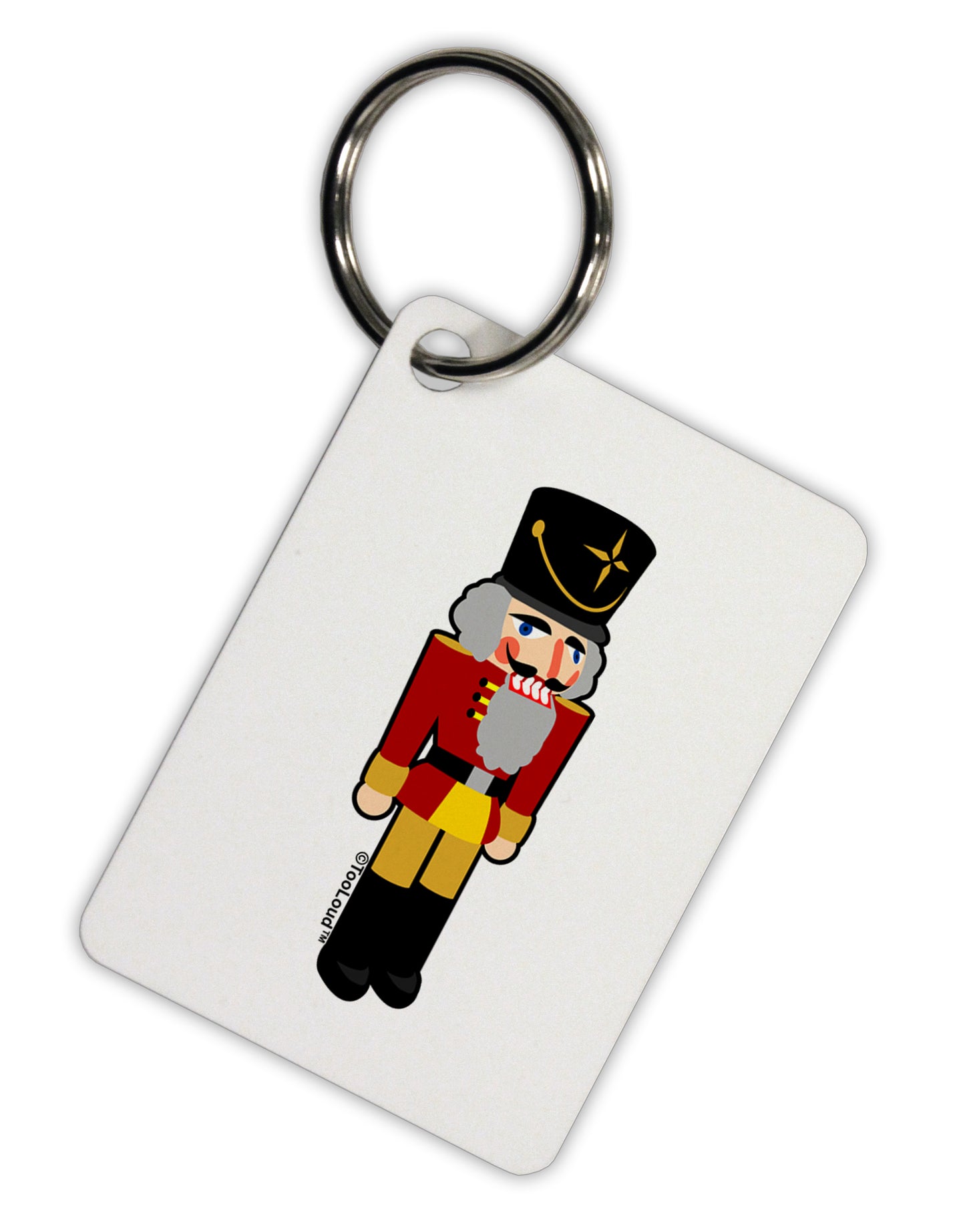 Festive Nutcracker - No Text Aluminum Keyring Tag by TooLoud-TooLoud-White-Davson Sales