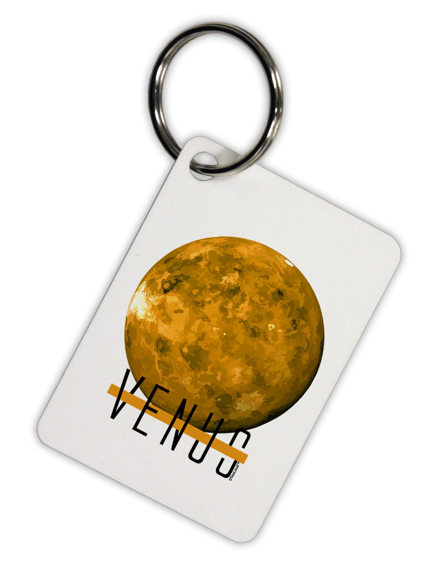 Planet Venus Text Aluminum Keyring Tag by TooLoud-Keyring-TooLoud-White-Davson Sales