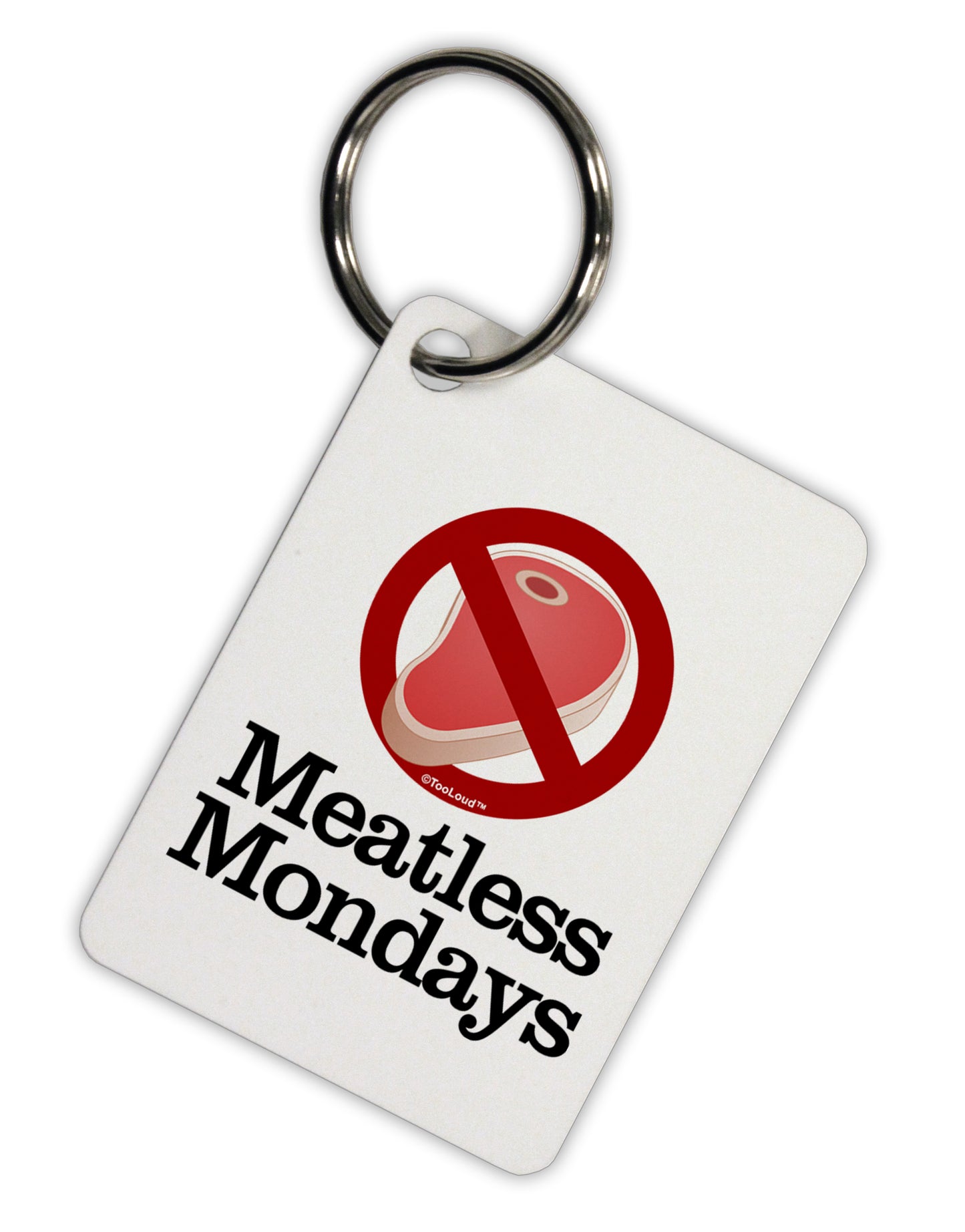 Meatless Mondays Aluminum Keyring Tag by TooLoud-Keyring-TooLoud-White-Davson Sales