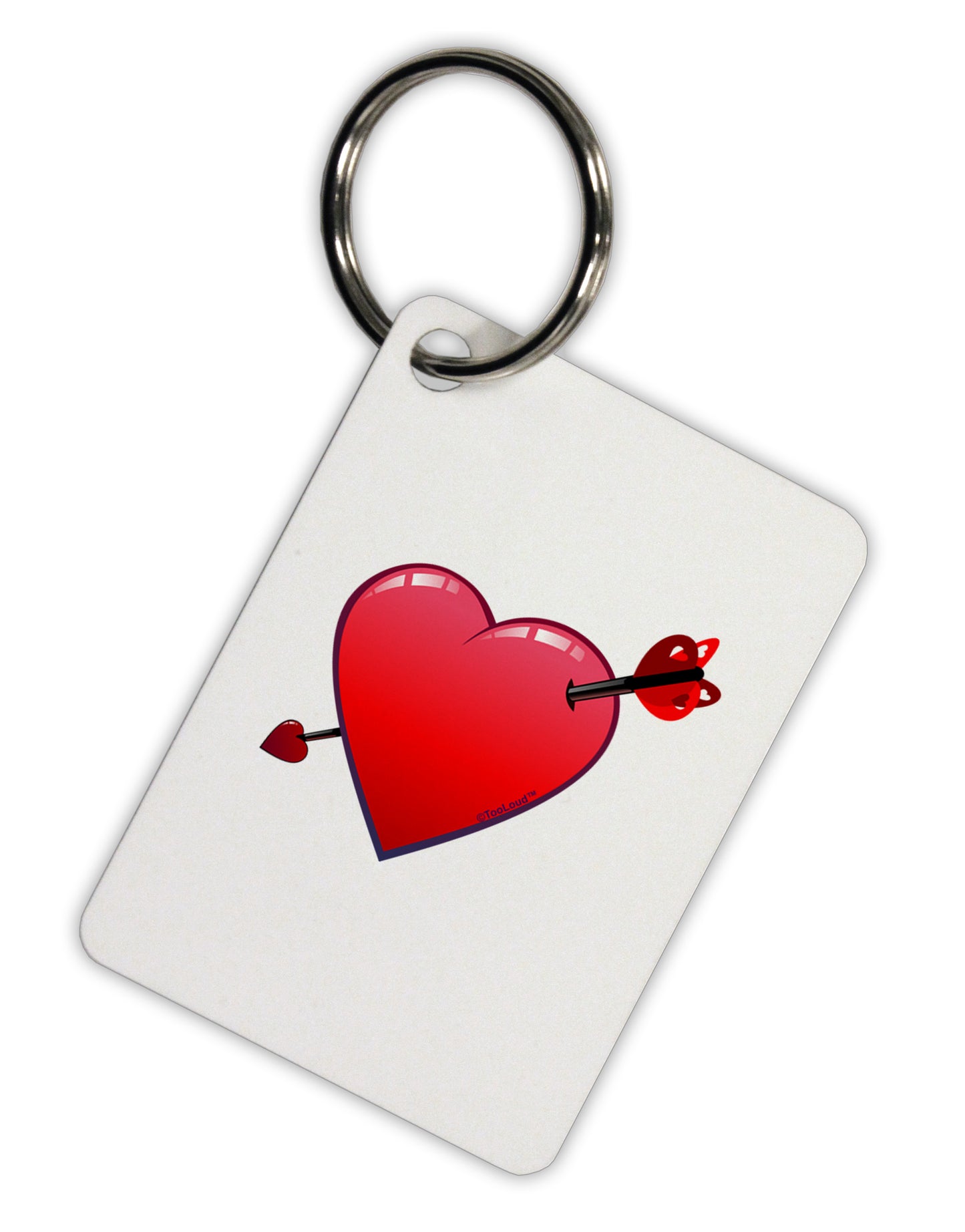 Shot Through the Heart Cute Aluminum Keyring Tag by TooLoud-Keyring-TooLoud-White-Davson Sales