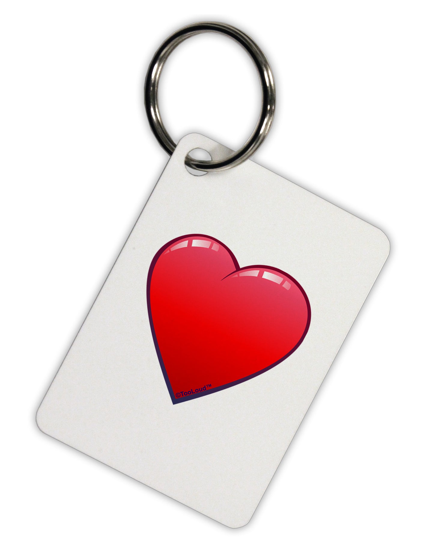 Cute Cartoon Heart Aluminum Keyring Tag by TooLoud-Keyring-TooLoud-White-Davson Sales