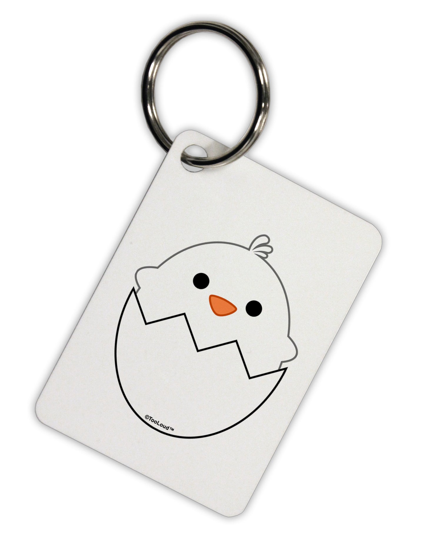 Cute Hatching Chick - White Aluminum Keyring Tag by TooLoud-Keyring-TooLoud-White-Davson Sales