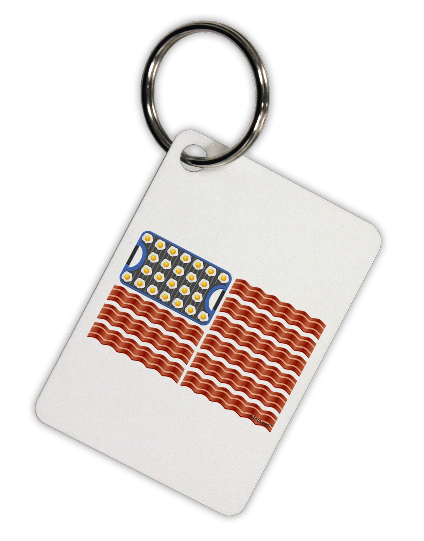 American Breakfast Flag - Bacon and Eggs Aluminum Keyring Tag-Keyring-TooLoud-White-Davson Sales