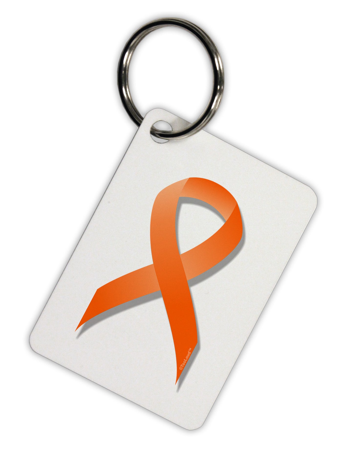 Leukemia Awareness Ribbon - Orange Aluminum Keyring Tag-Keyring-TooLoud-White-Davson Sales
