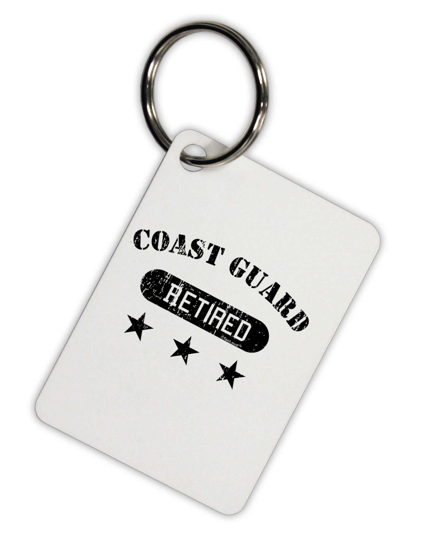 Retired Coast Guard Aluminum Keyring Tag by TooLoud-Keyring-TooLoud-White-Davson Sales