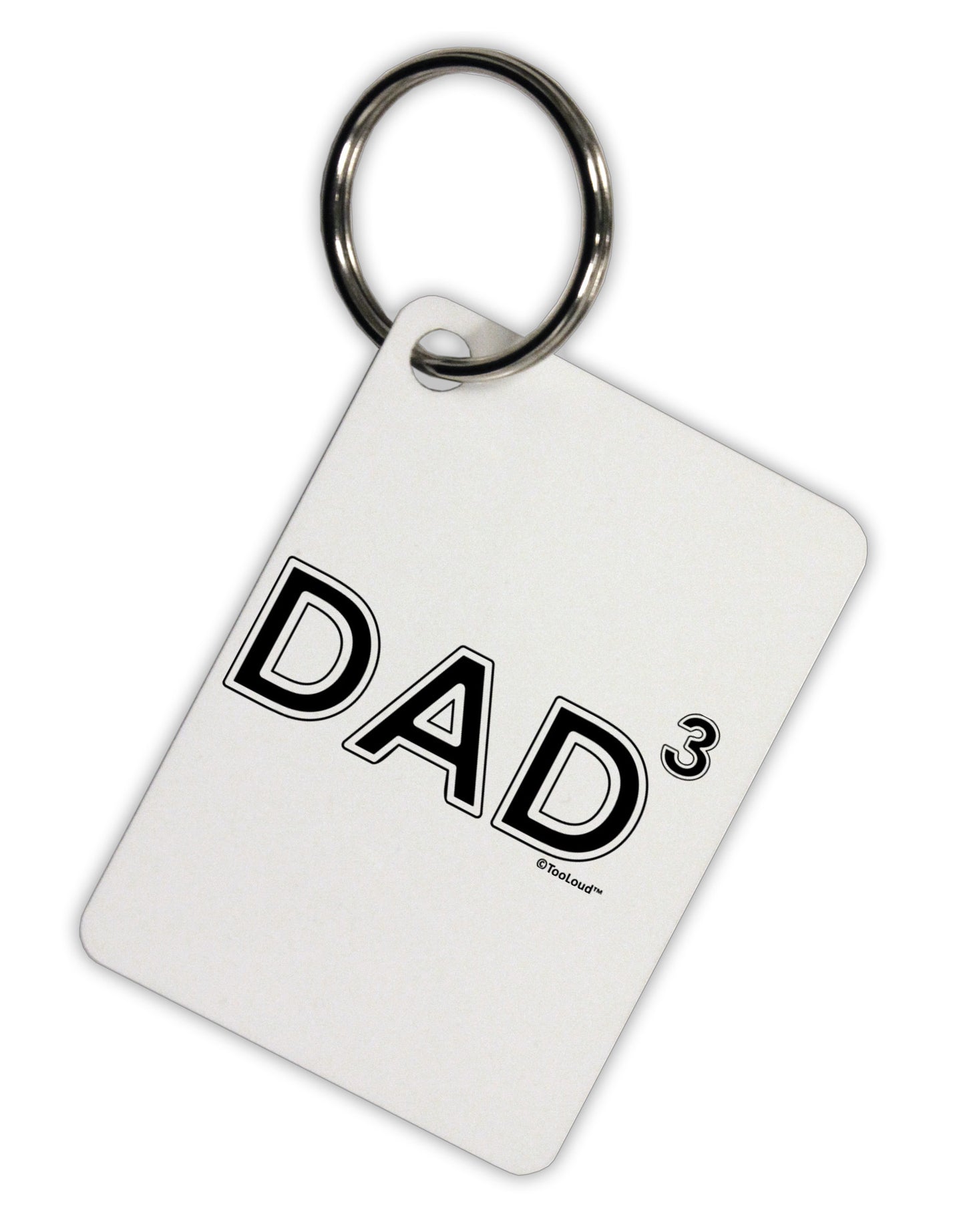 Dad Cubed - Dad of Three Aluminum Keyring Tag-Keyring-TooLoud-White-Davson Sales