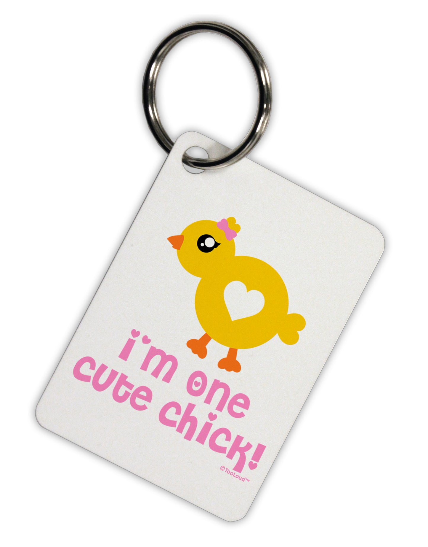 I'm One Cute Chick Aluminum Keyring Tag by TooLoud-Keyring-TooLoud-White-Davson Sales
