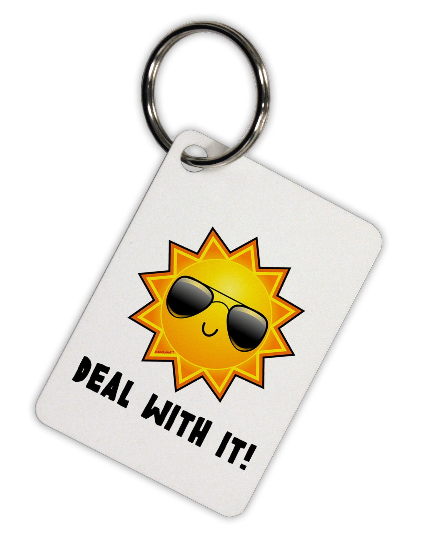 Deal With It Cute Sun Aluminum Keyring Tag by TooLoud-Keyring-TooLoud-White-Davson Sales