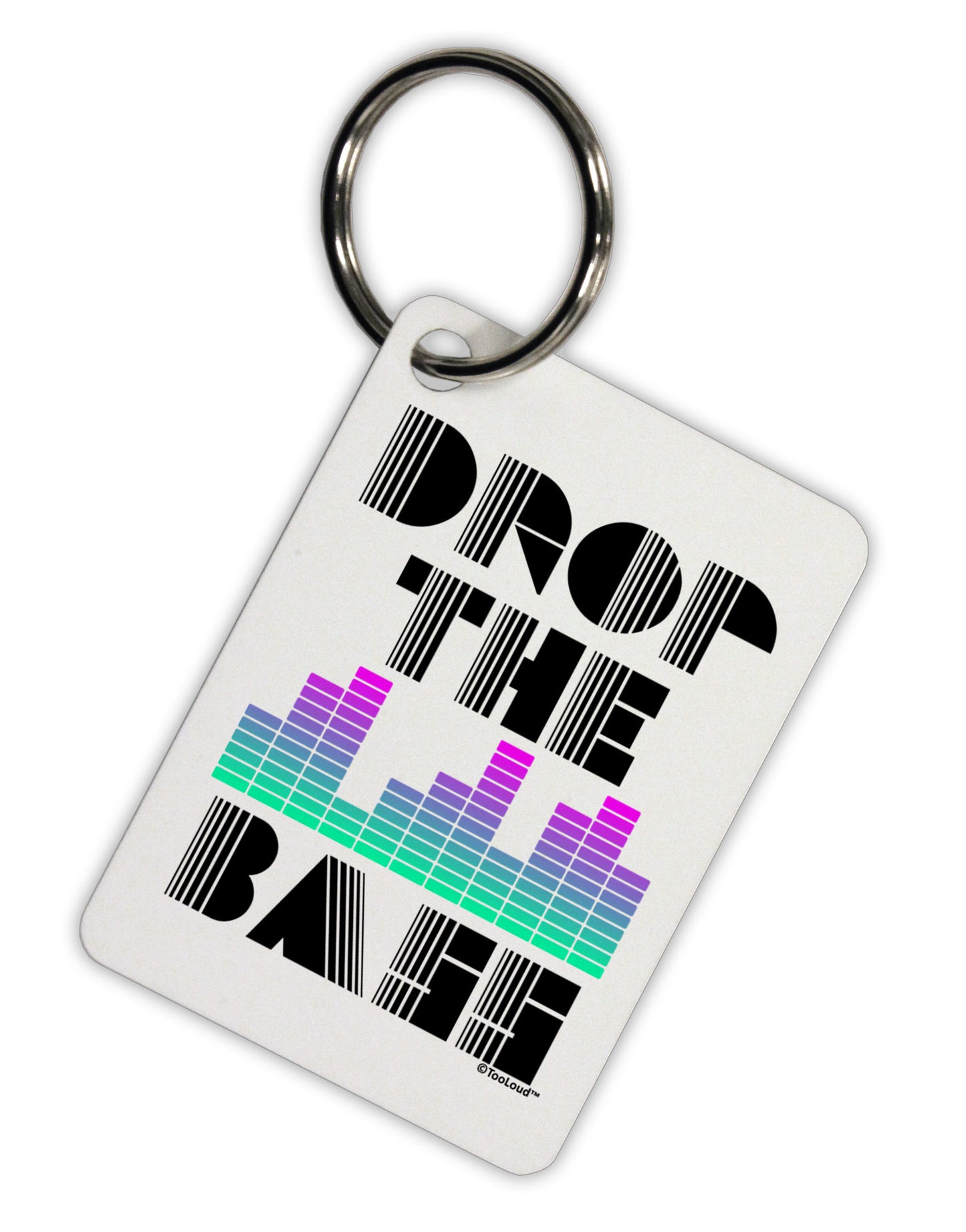 Drop the Bass Aluminum Keyring Tag-Keyring-TooLoud-White-Davson Sales