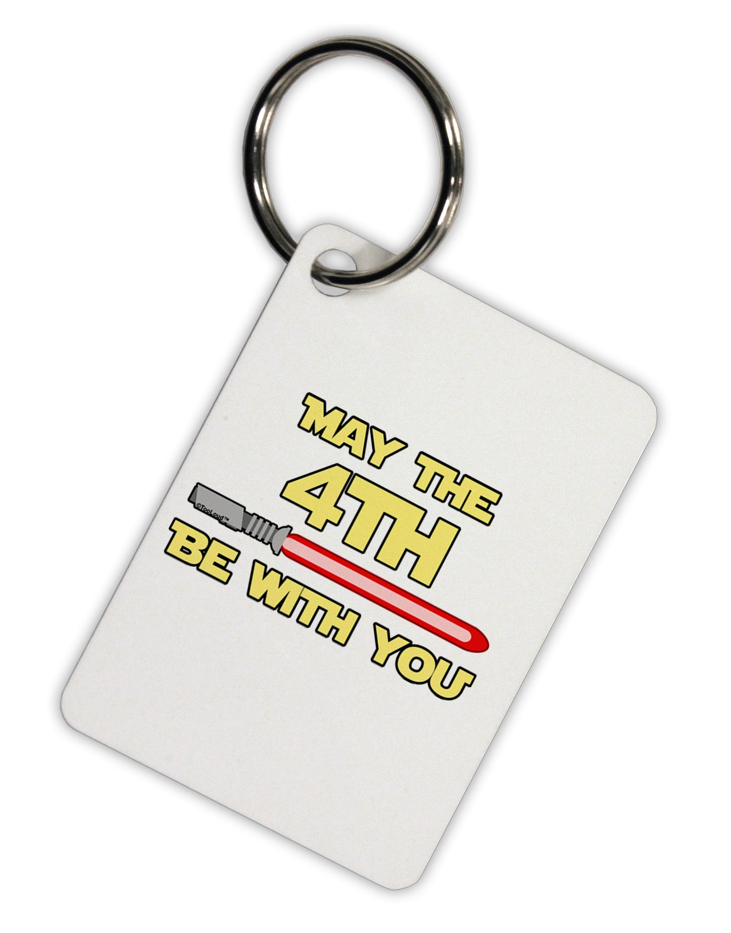 4th Be With You Beam Sword Aluminum Keyring Tag by TooLoud-Keyring-TooLoud-White-Davson Sales