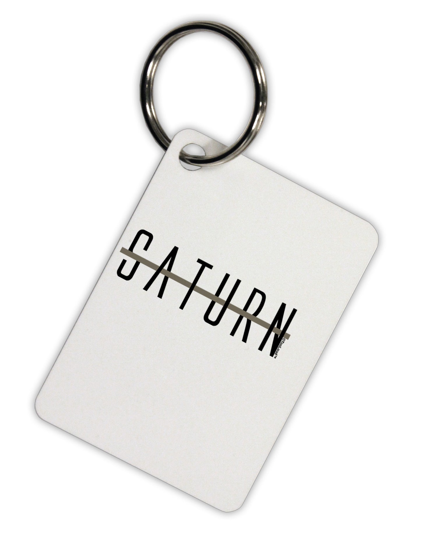Planet Saturn Text Only Aluminum Keyring Tag by TooLoud-Keyring-TooLoud-White-Davson Sales