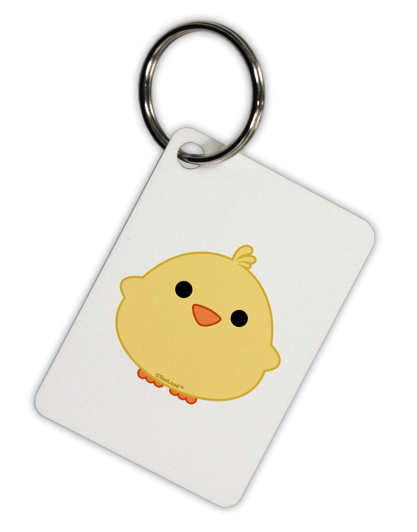 Cute Little Chick - Yellow Aluminum Keyring Tag by TooLoud-Keyring-TooLoud-White-Davson Sales
