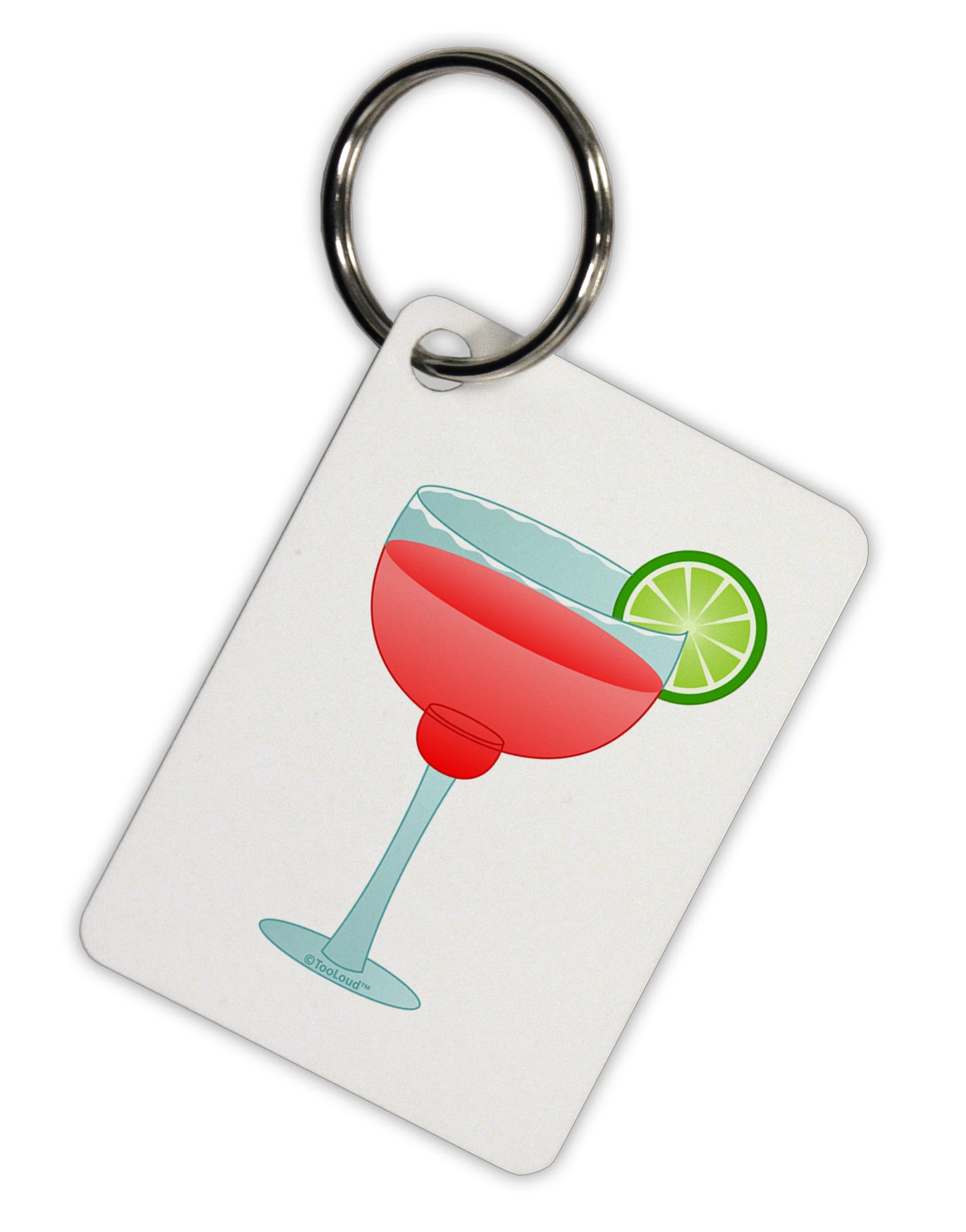 Red Margarita with Lime - Cinco de Mayo Aluminum Keyring Tag by TooLoud-Keyring-TooLoud-White-Davson Sales