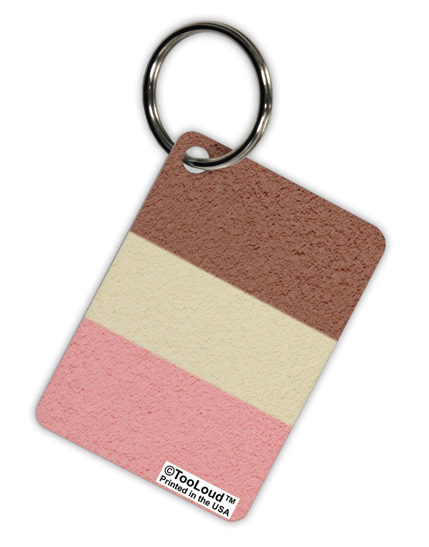 Horizontal Neapolitan Ice Cream Aluminum Keyring Tag All Over Print by TooLoud-Keyring-TooLoud-White-Davson Sales