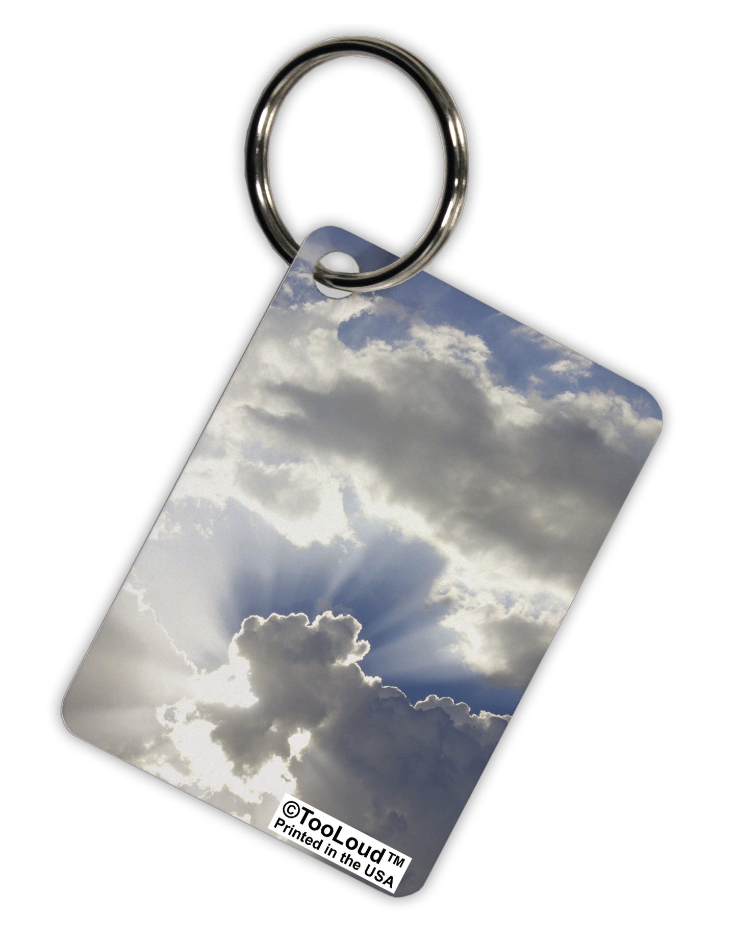 Blue Sky Silver Linings Aluminum Keyring Tag All Over Print-Keyring-TooLoud-White-Davson Sales