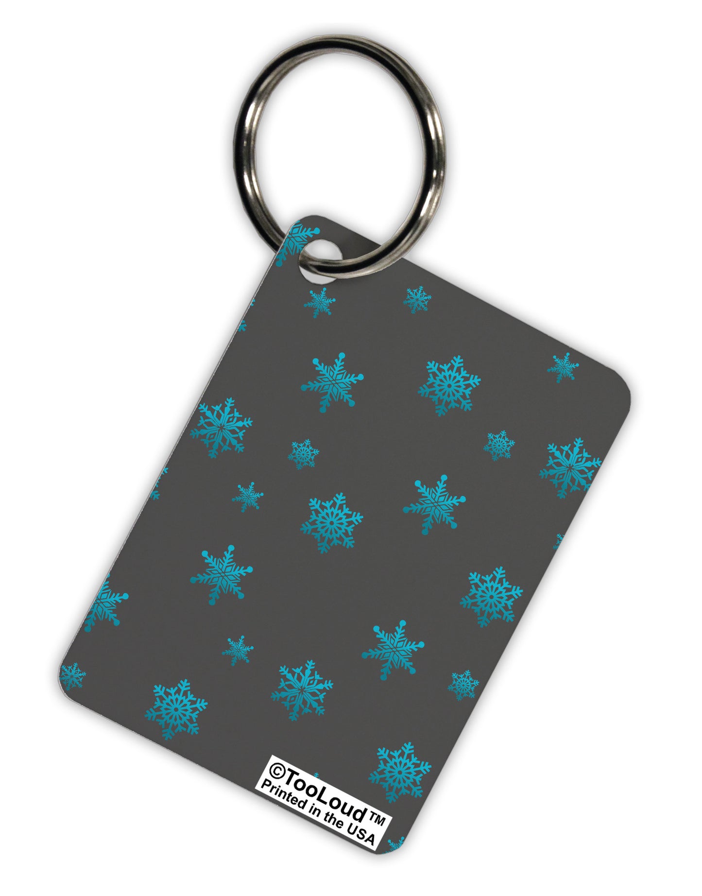 Snowflakes AOP Aluminum Keyring Tag All Over Print-Keyring-TooLoud-White-Davson Sales