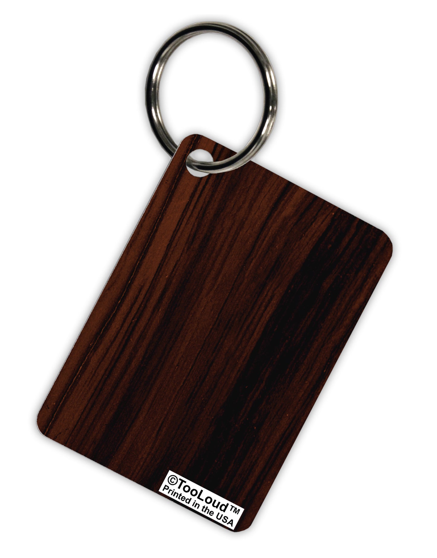 Dark Wood Look Aluminum Keyring Tag All Over Print by TooLoud-Keyring-TooLoud-White-Davson Sales