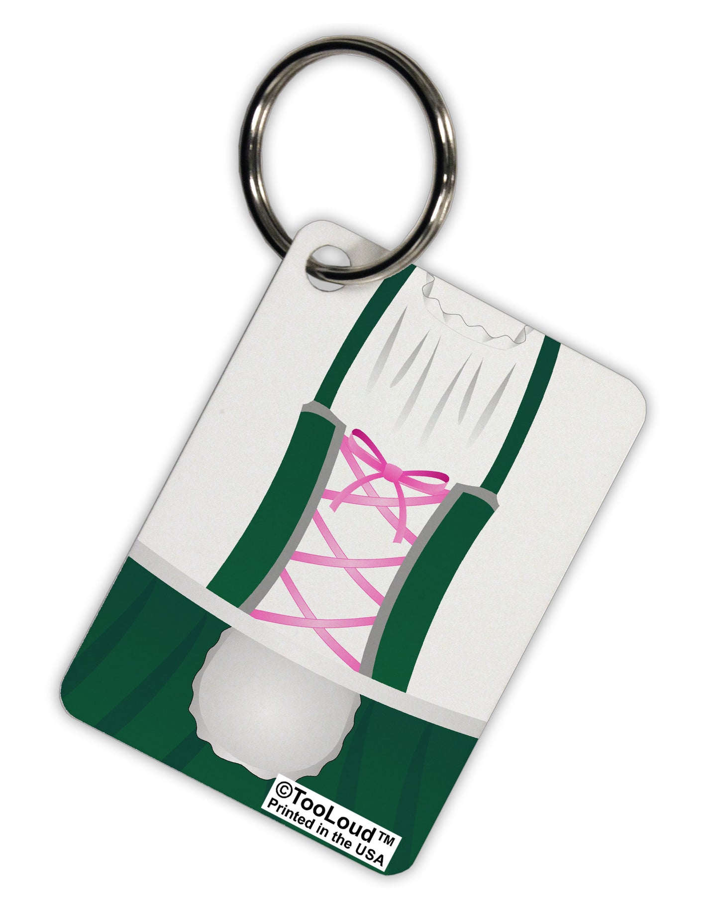 Dirndl Costume Green Aluminum Keyring Tag All Over Print by TooLoud-Keyring-TooLoud-White-Davson Sales