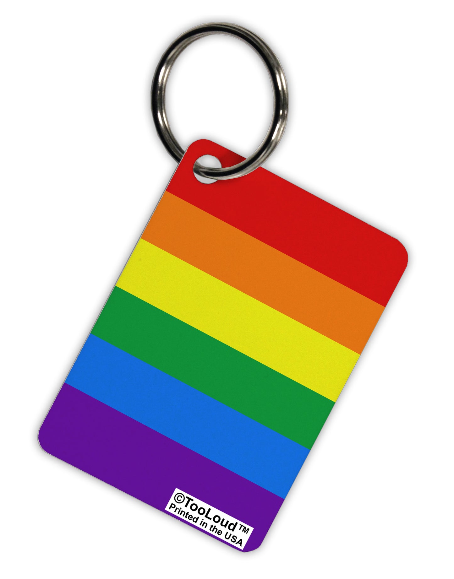Rainbow Horizontal Gay Pride Flag Aluminum Keyring Tag All Over Print by TooLoud-Keyring-TooLoud-White-Davson Sales