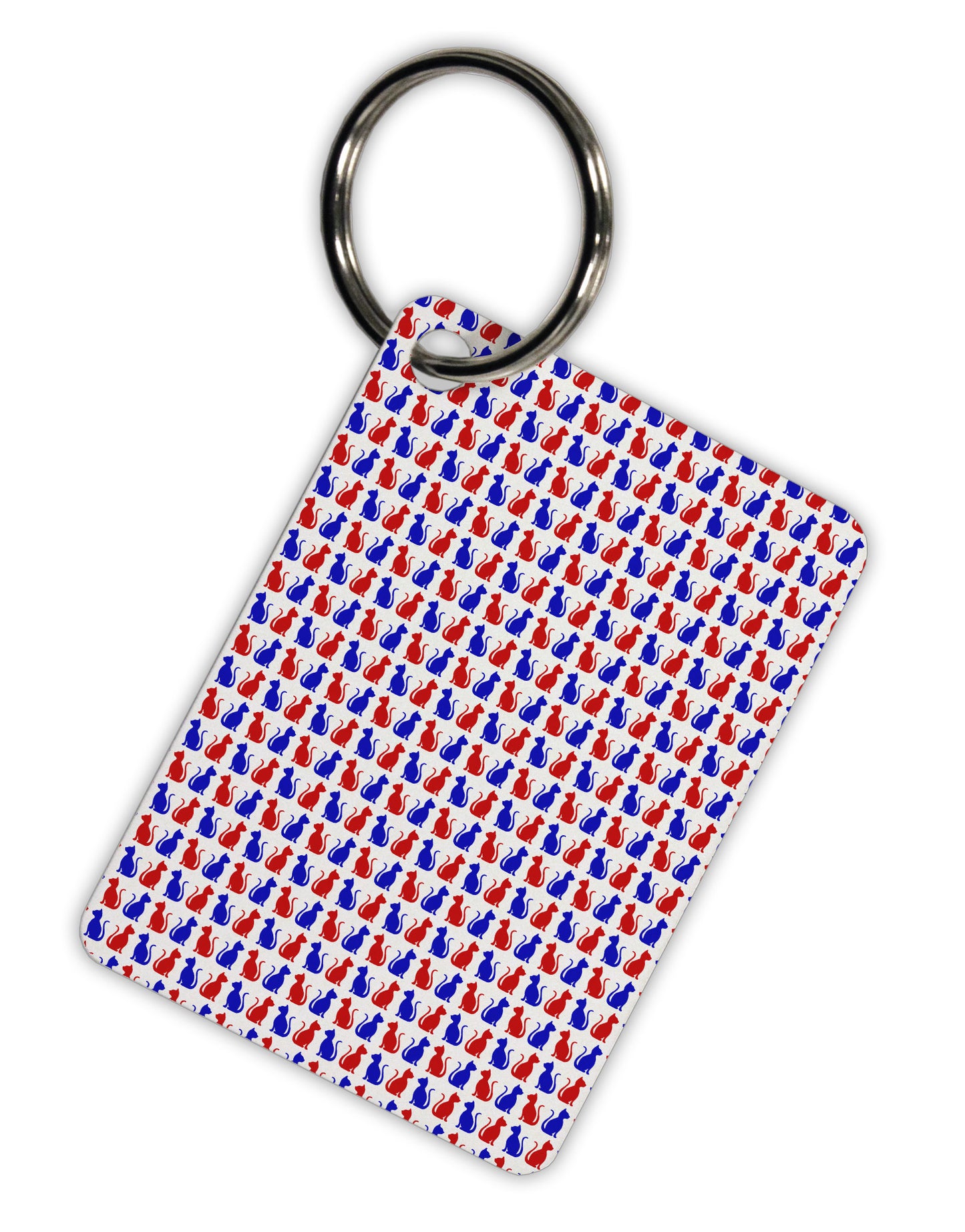 Patriotic Cat Pattern Aluminum Keyring Tag All Over Print-Keyring-TooLoud-White-Davson Sales