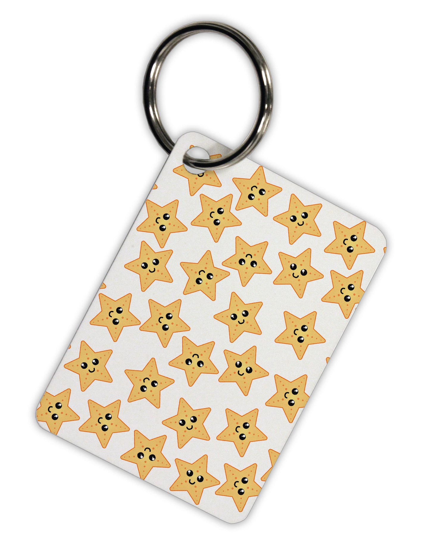 Cute Starfish All Over Aluminum Keyring Tag by TooLoud-Keyring-TooLoud-White-Davson Sales