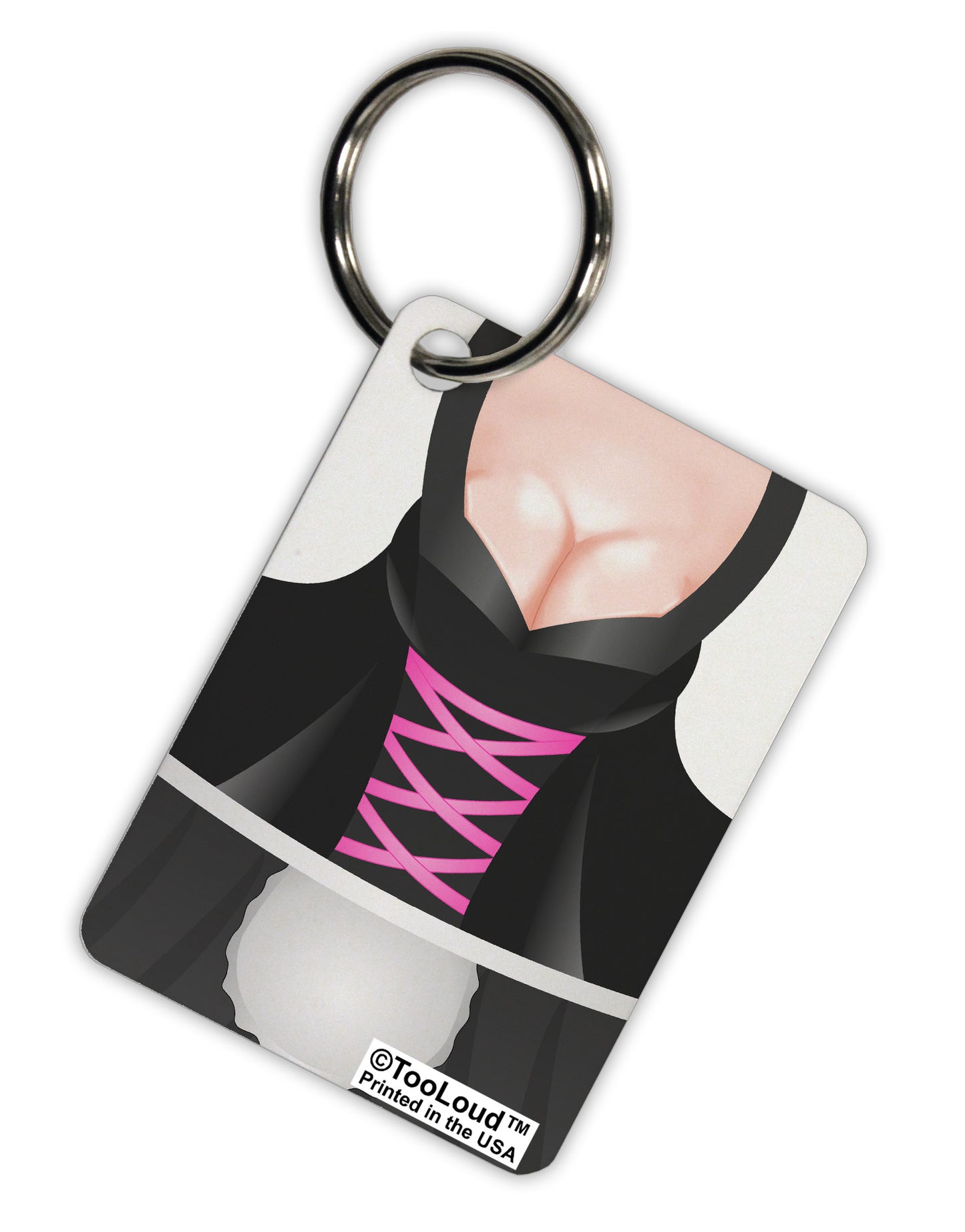 Sexy Dirndl Costume Black Aluminum Keyring Tag All Over Print by TooLoud-Keyring-TooLoud-White-Davson Sales
