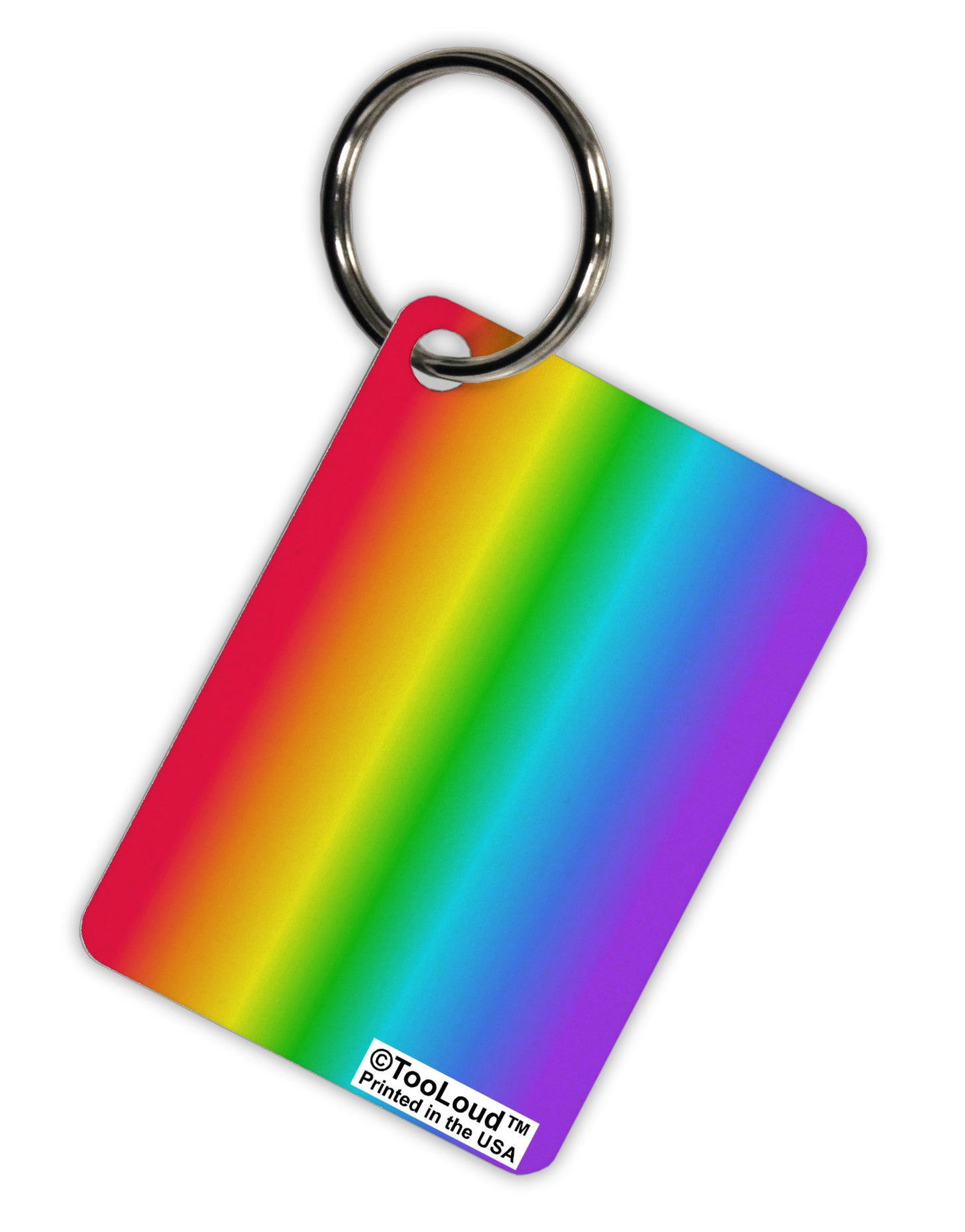 Vertical Rainbow Gradient Aluminum Keyring Tag All Over Print by TooLoud-Keyring-TooLoud-White-Davson Sales