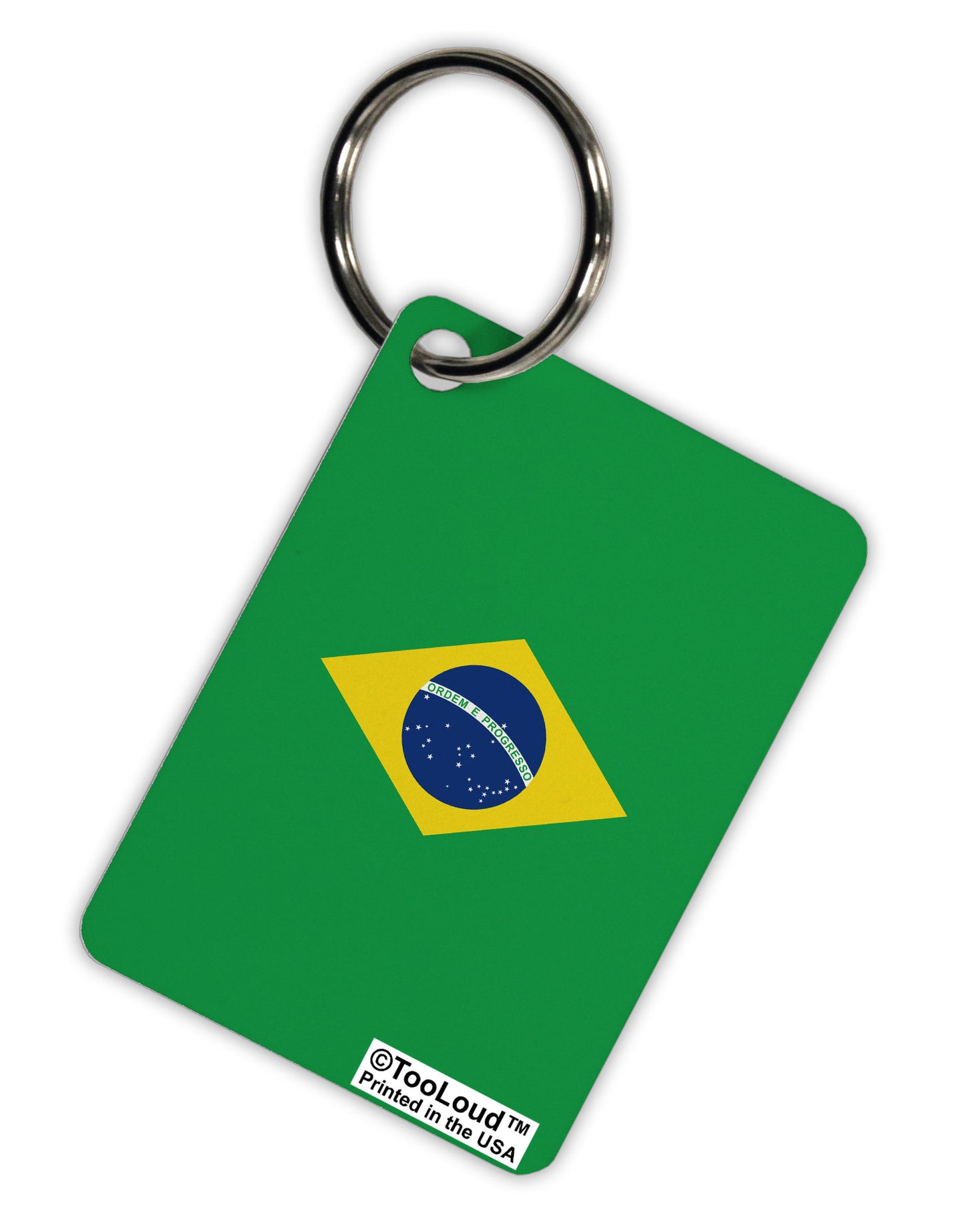 Brazil Flag AOP Aluminum Keyring Tag All Over Print-Keyring-TooLoud-White-Davson Sales