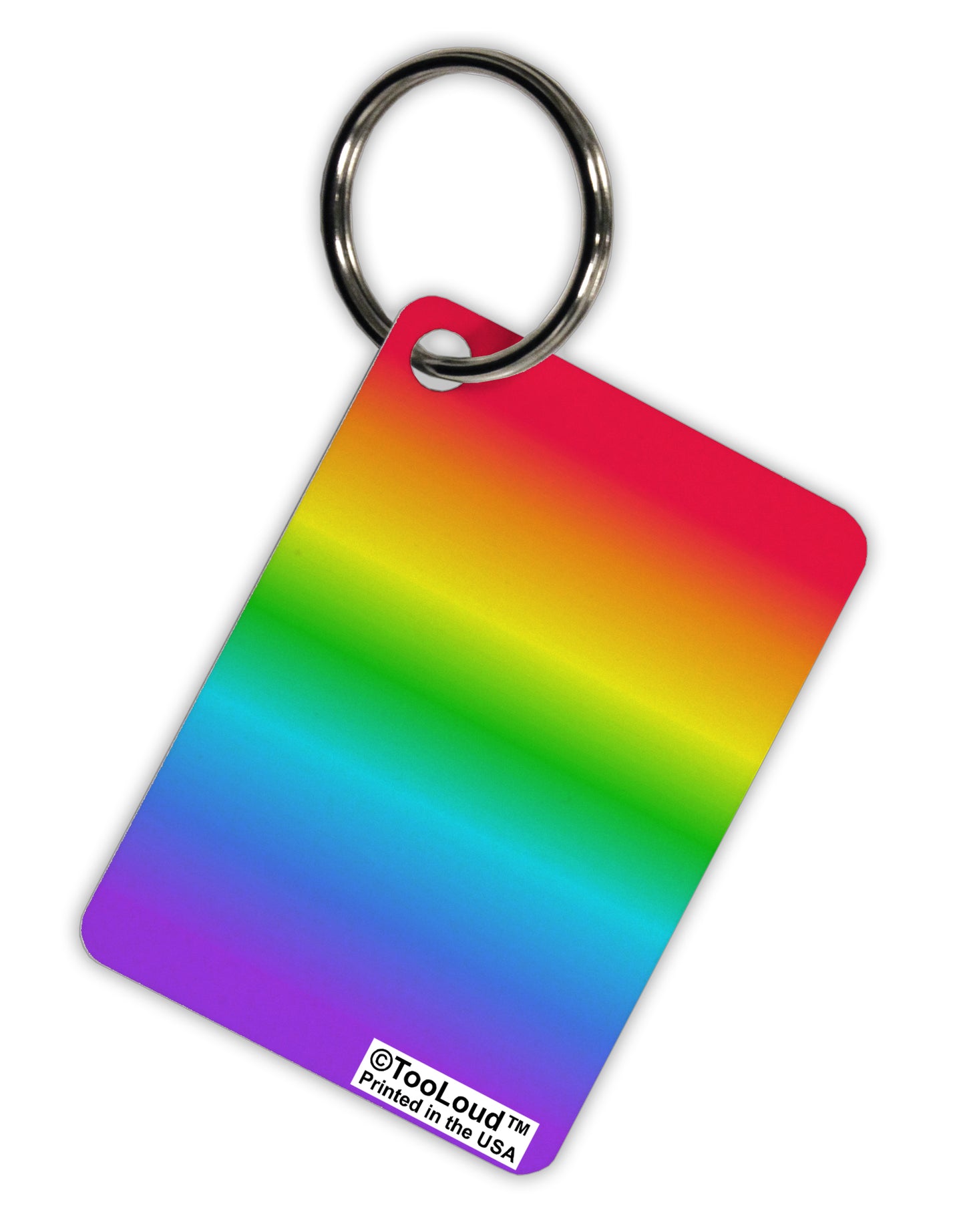 Horizontal Rainbow Gradient Aluminum Keyring Tag All Over Print by TooLoud-Keyring-TooLoud-White-Davson Sales