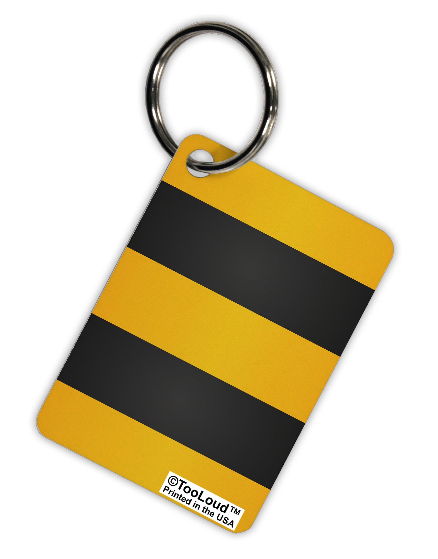Bee Stripe Costume Aluminum Keyring Tag All Over Print-Keyring-TooLoud-White-Davson Sales