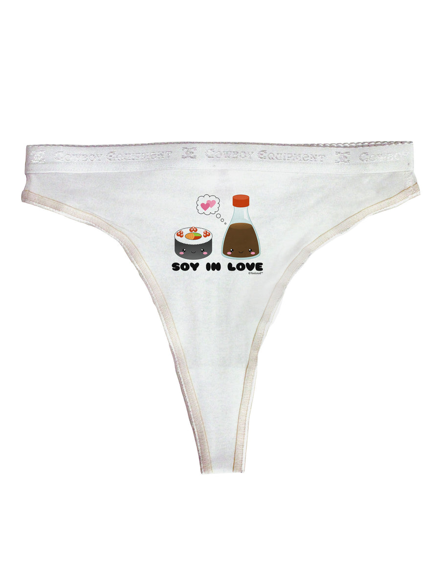 Cute Sushi and Soy Sauce - Soy In Love Womens Thong Underwear by TooLoud-Womens Thong-TooLoud-White-X-Small-Davson Sales