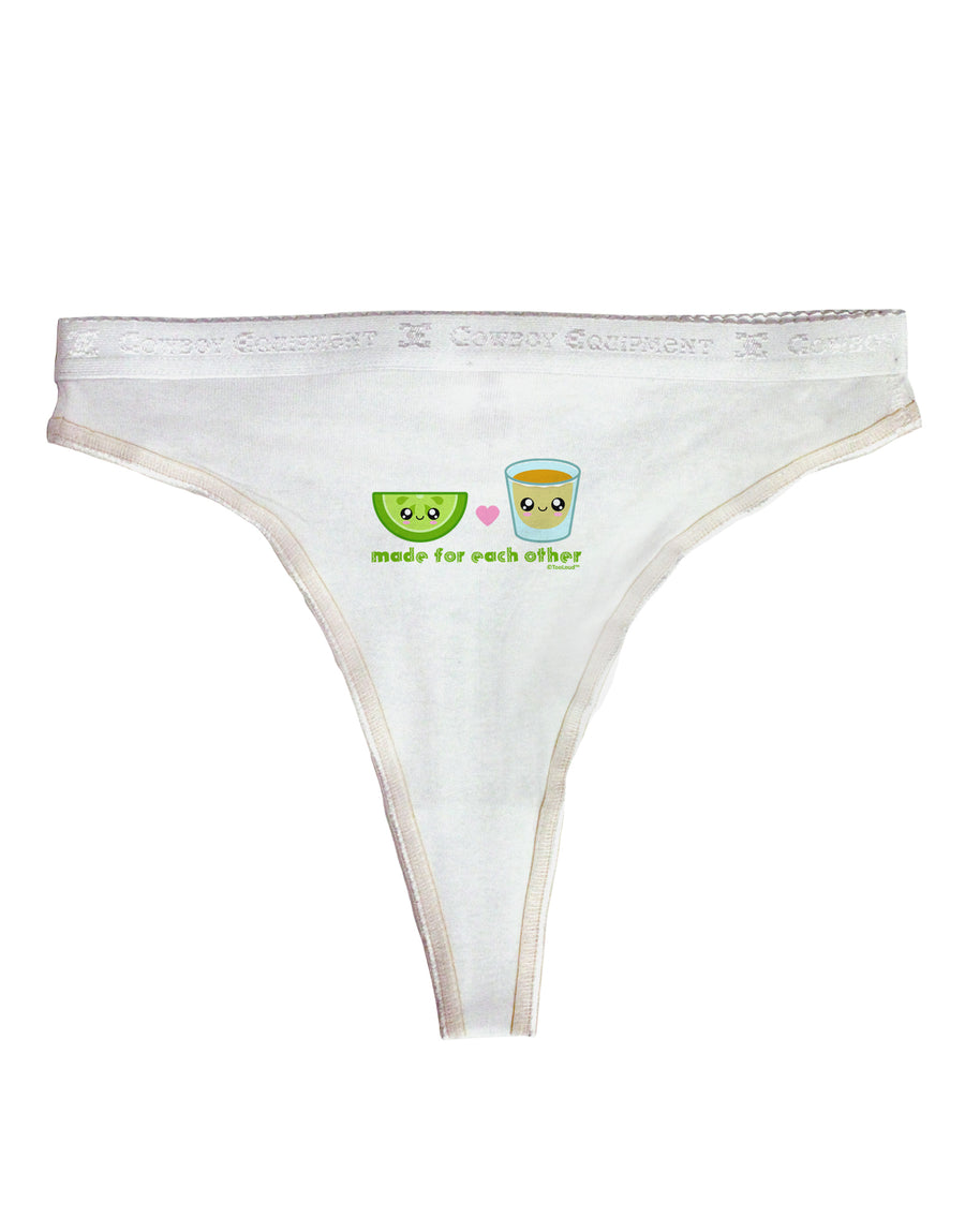 Cute Tequila Shot and Lime - Made For Each Other Womens Thong Underwear by TooLoud-Womens Thong-TooLoud-White-X-Small-Davson Sales