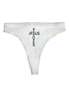 Jesus Saves - Cross Shape Design Womens Thong Underwear by TooLoud-Womens Thong-TooLoud-White-X-Small-Davson Sales