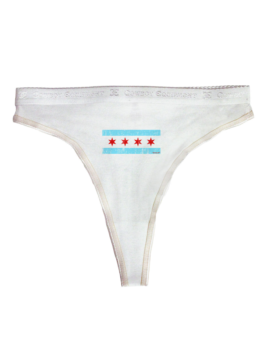 Distressed Chicago Flag Design Womens Thong Underwear by TooLoud-Womens Thong-TooLoud-White-X-Small-Davson Sales