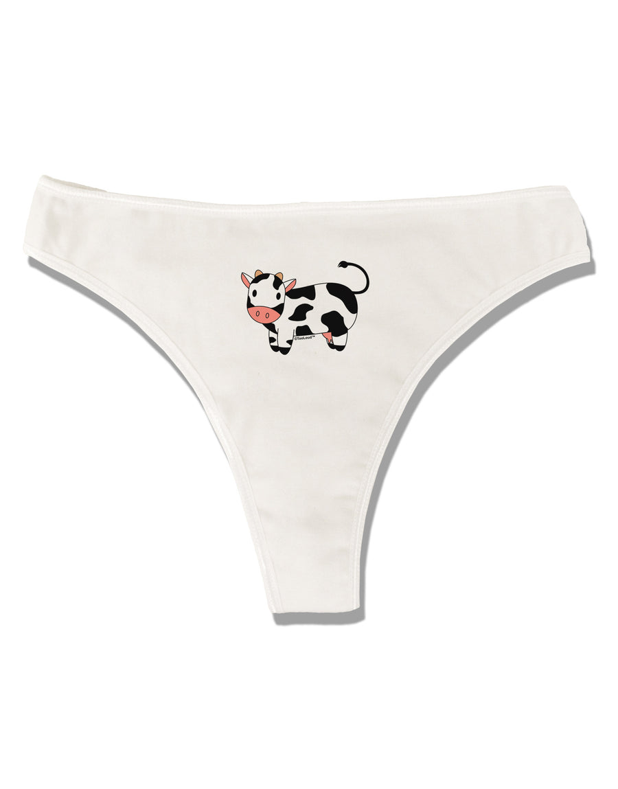 Cute Cow Womens Thong Underwear-Womens Thong-TooLoud-White-X-Small-Davson Sales