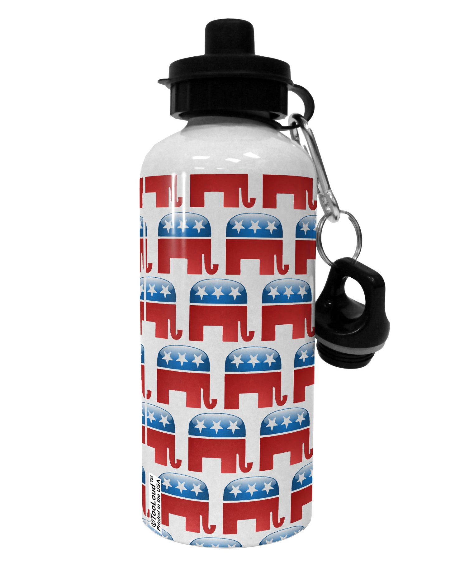 Republican Symbol All Over Aluminum 600ml Water Bottle All Over Print-Water Bottles-TooLoud-White-Davson Sales