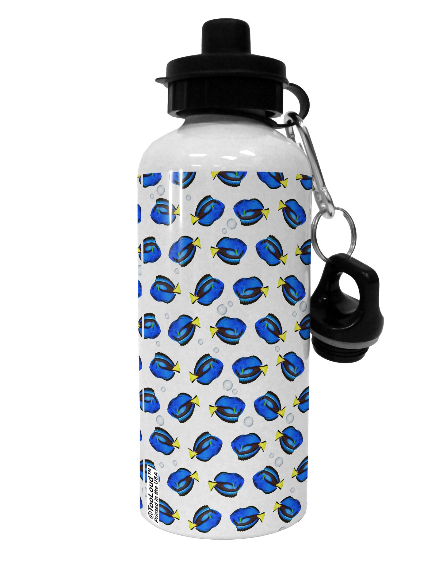Blue Tang Fish AOP Aluminum 600ml Water Bottle All Over Print-Water Bottles-TooLoud-White-Davson Sales